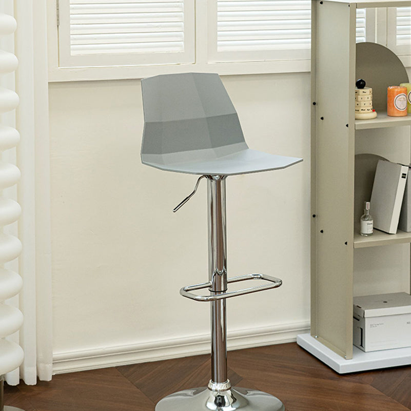 Contemporary Style Adjustable Plastic Bar Stool with Metal Legs
