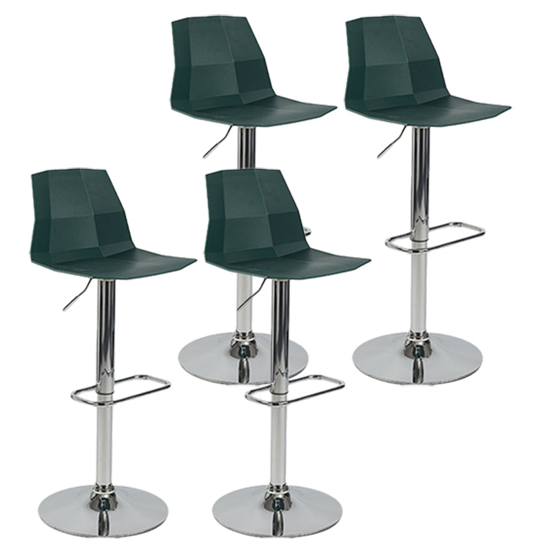 Contemporary Style Adjustable Plastic Bar Stool with Metal Legs