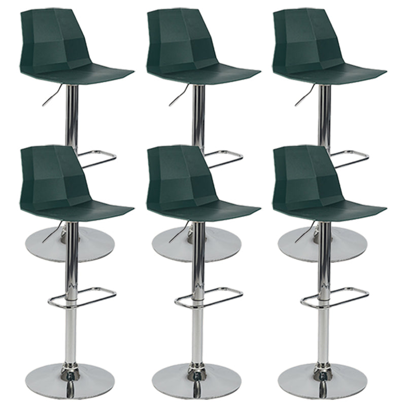 Contemporary Style Adjustable Plastic Bar Stool with Metal Legs