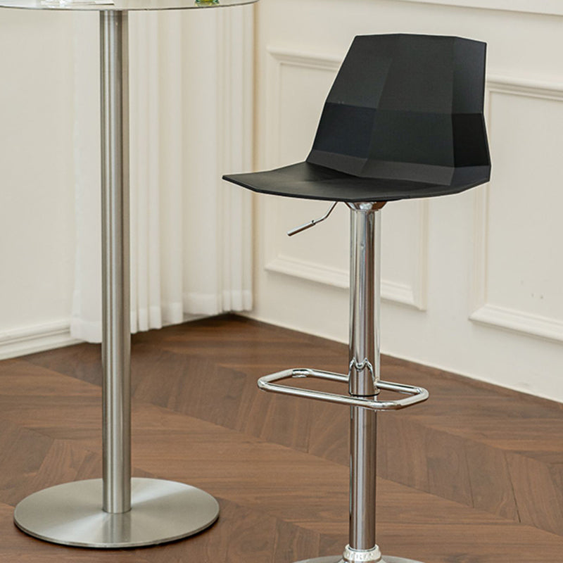 Contemporary Style Adjustable Plastic Bar Stool with Metal Legs