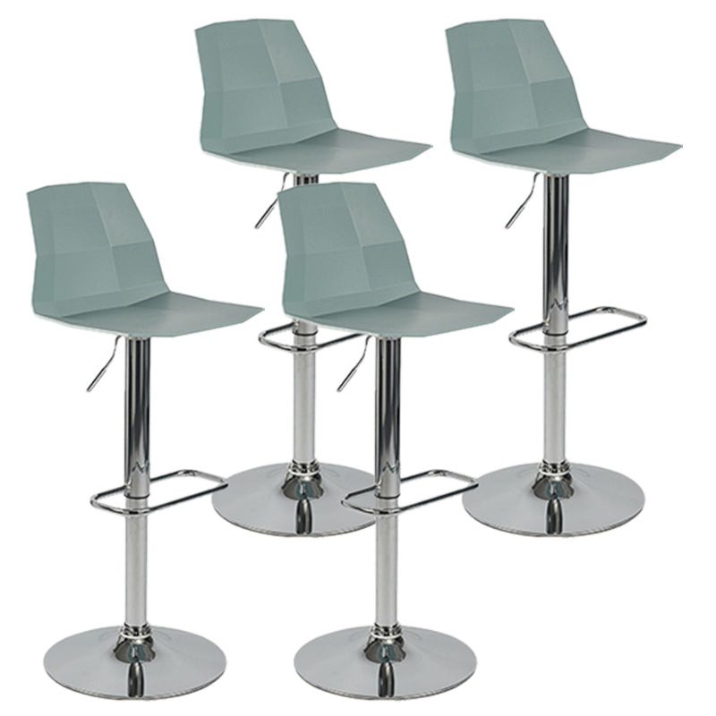 Contemporary Style Adjustable Plastic Bar Stool with Metal Legs