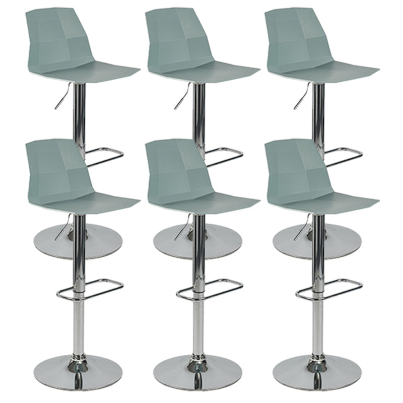 Contemporary Style Adjustable Plastic Bar Stool with Metal Legs