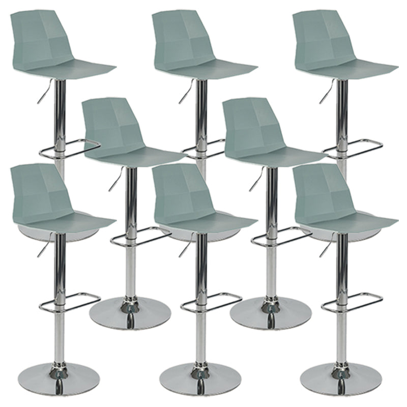 Contemporary Style Adjustable Plastic Bar Stool with Metal Legs