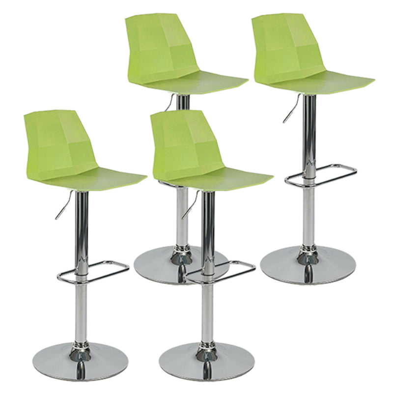Contemporary Style Adjustable Plastic Bar Stool with Metal Legs