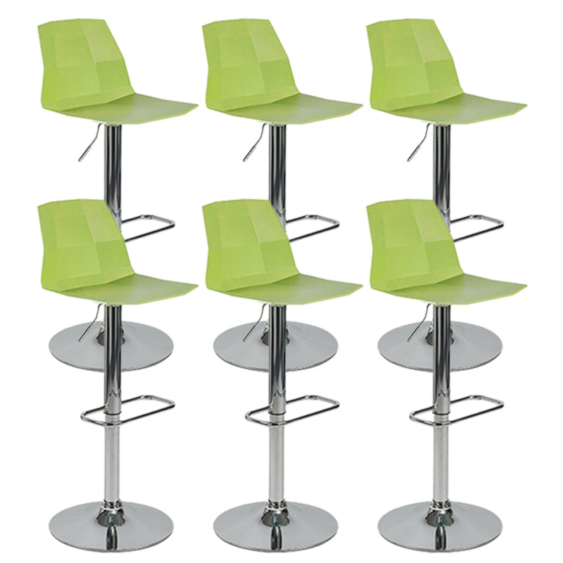 Contemporary Style Adjustable Plastic Bar Stool with Metal Legs