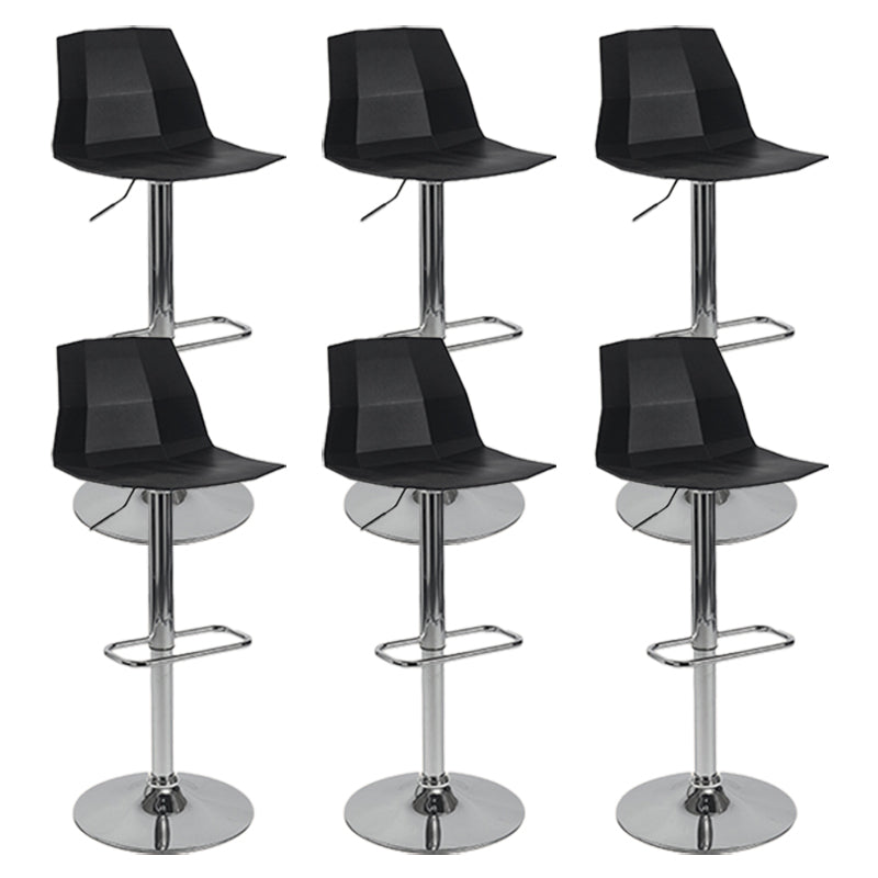 Contemporary Style Adjustable Plastic Bar Stool with Metal Legs