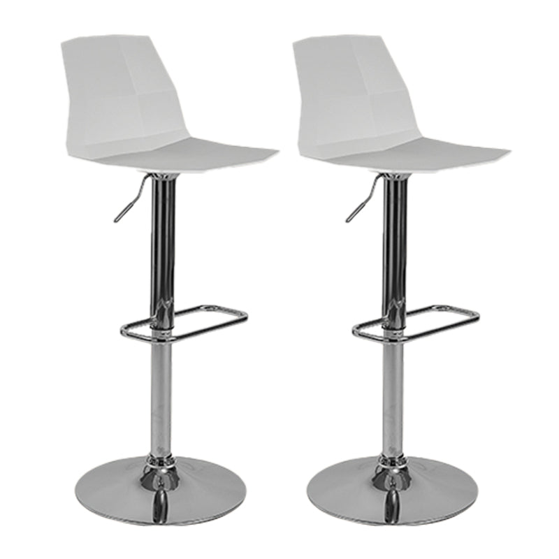 Contemporary Style Adjustable Plastic Bar Stool with Metal Legs