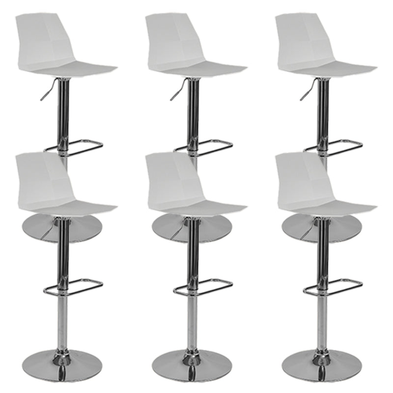 Contemporary Style Adjustable Plastic Bar Stool with Metal Legs