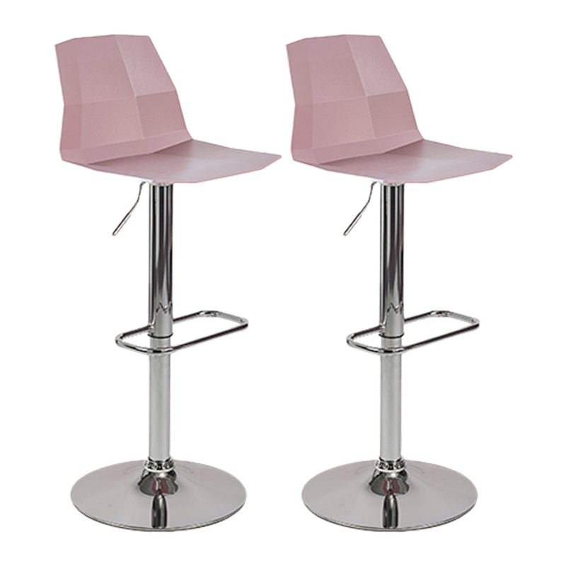Contemporary Style Adjustable Plastic Bar Stool with Metal Legs