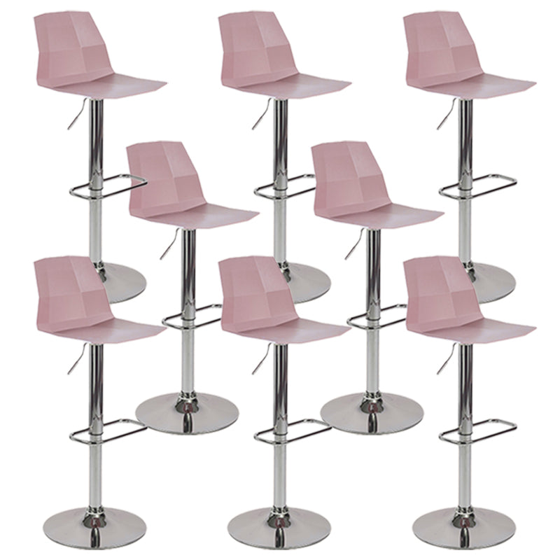Contemporary Style Adjustable Plastic Bar Stool with Metal Legs