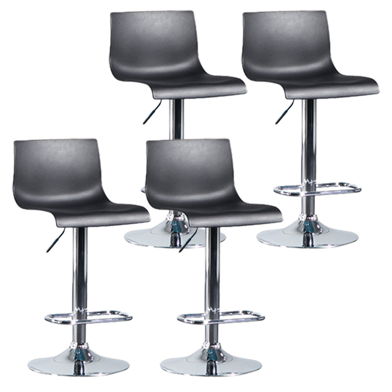 Contemporary Style Adjustable Plastic Bar Stool with Metal Legs