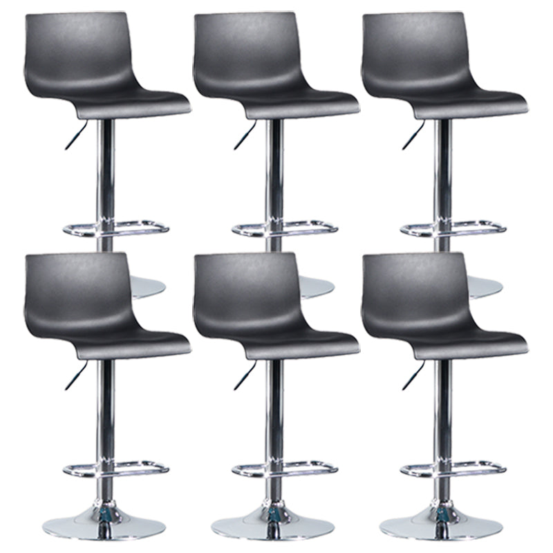 Contemporary Style Adjustable Plastic Bar Stool with Metal Legs