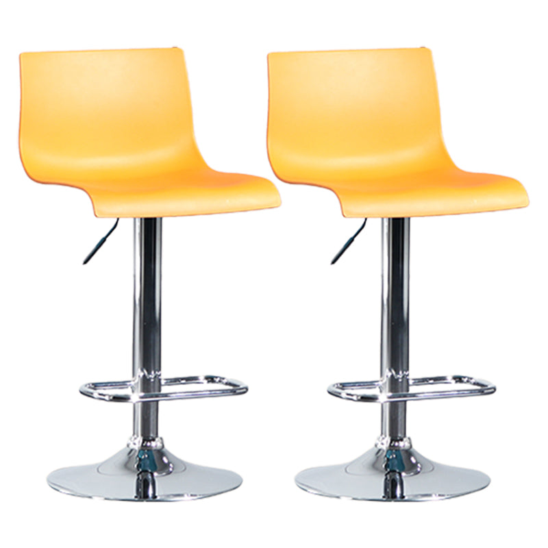 Contemporary Style Adjustable Plastic Bar Stool with Metal Legs