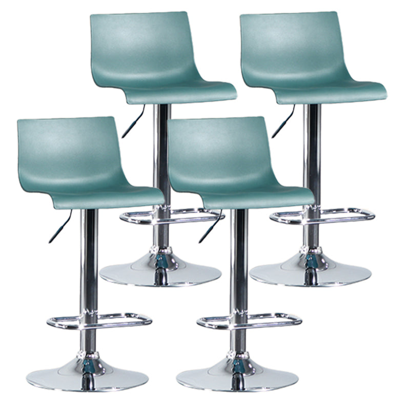 Contemporary Style Adjustable Plastic Bar Stool with Metal Legs