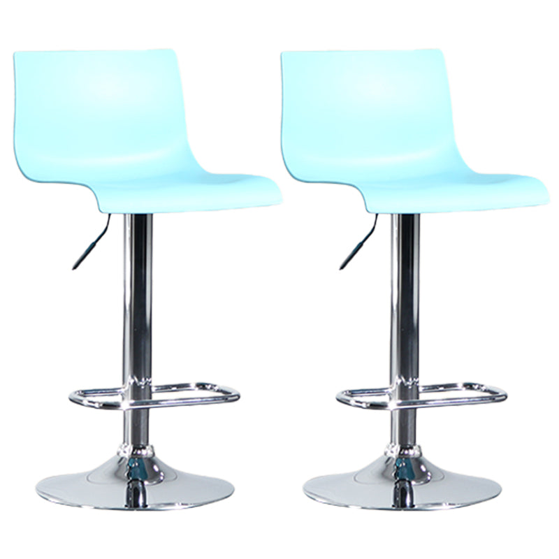 Contemporary Style Adjustable Plastic Bar Stool with Metal Legs