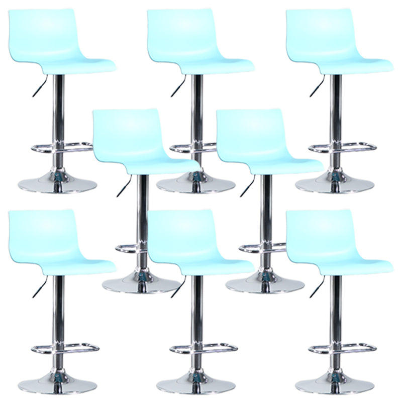 Contemporary Style Adjustable Plastic Bar Stool with Metal Legs