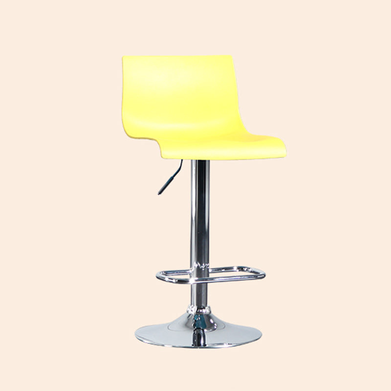 Contemporary Style Adjustable Plastic Bar Stool with Metal Legs