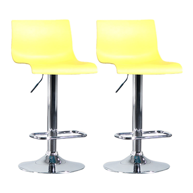 Contemporary Style Adjustable Plastic Bar Stool with Metal Legs