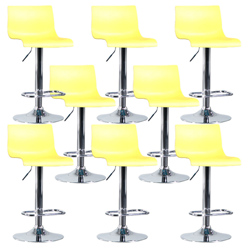 Contemporary Style Adjustable Plastic Bar Stool with Metal Legs