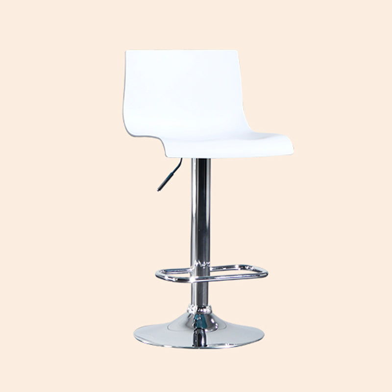 Contemporary Style Adjustable Plastic Bar Stool with Metal Legs