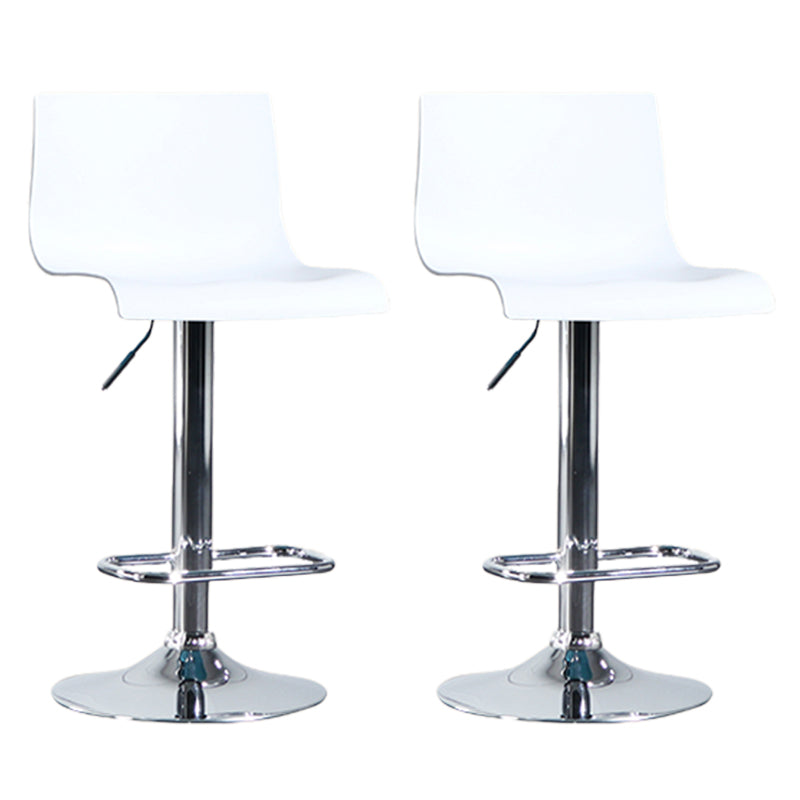 Contemporary Style Adjustable Plastic Bar Stool with Metal Legs