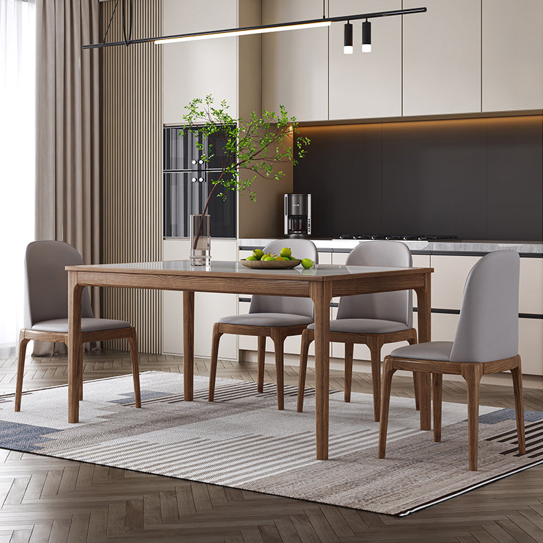 1/5/7 Pieces Modern Sintered Stone Top 4 Legs Dining Set for Home
