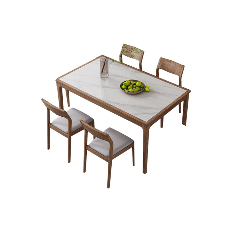 1/5/7 Pieces Modern Sintered Stone Top 4 Legs Dining Set for Home