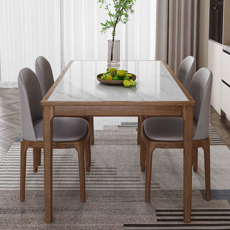 1/5/7 Pieces Modern Sintered Stone Top 4 Legs Dining Set for Home
