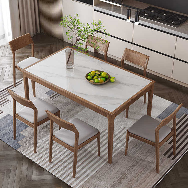 1/5/7 Pieces Modern Sintered Stone Top 4 Legs Dining Set for Home