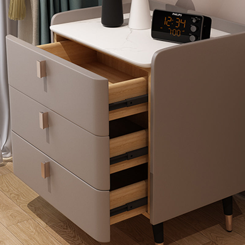 Glam Drawers Included Accent Table Nightstand 22.5" Tall with Legs