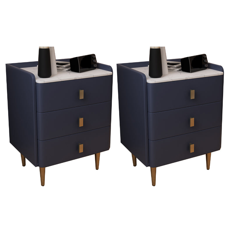 Glam Drawers Included Accent Table Nightstand 22.5" Tall with Legs