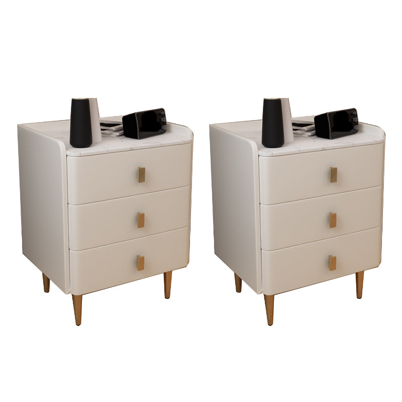 Glam Drawers Included Accent Table Nightstand 22.5" Tall with Legs