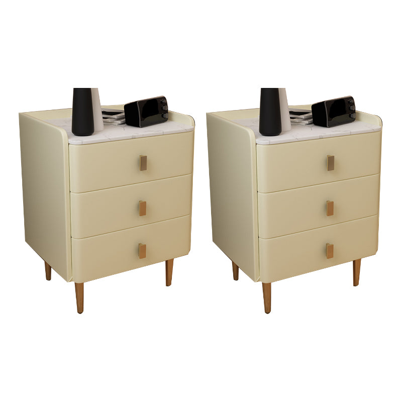 Glam Drawers Included Accent Table Nightstand 22.5" Tall with Legs