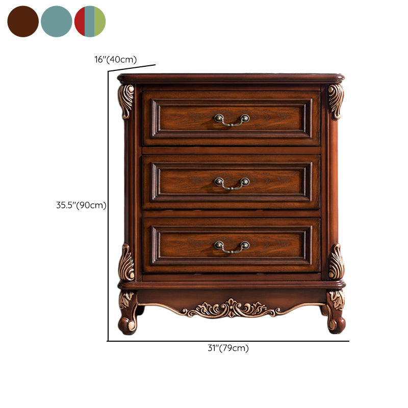 Traditional Wooden Storage Chest Bedroom Chest with 3 Drawers