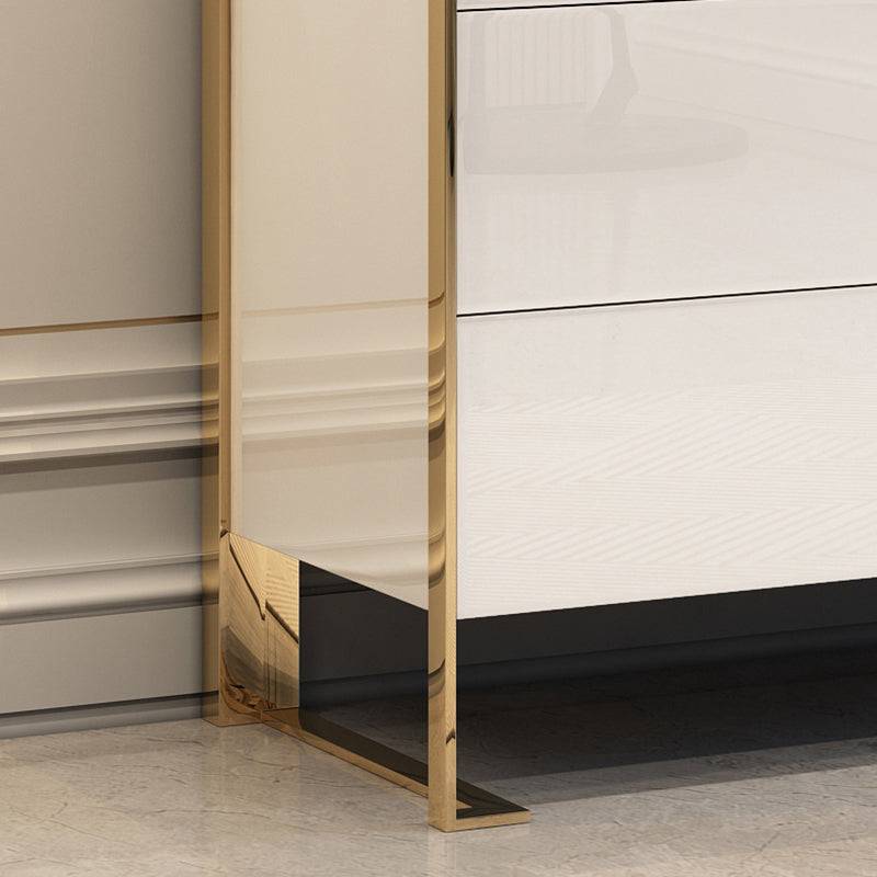 Glam Wood Horizontal Storage Chest with 8 Drawers for Bedroom