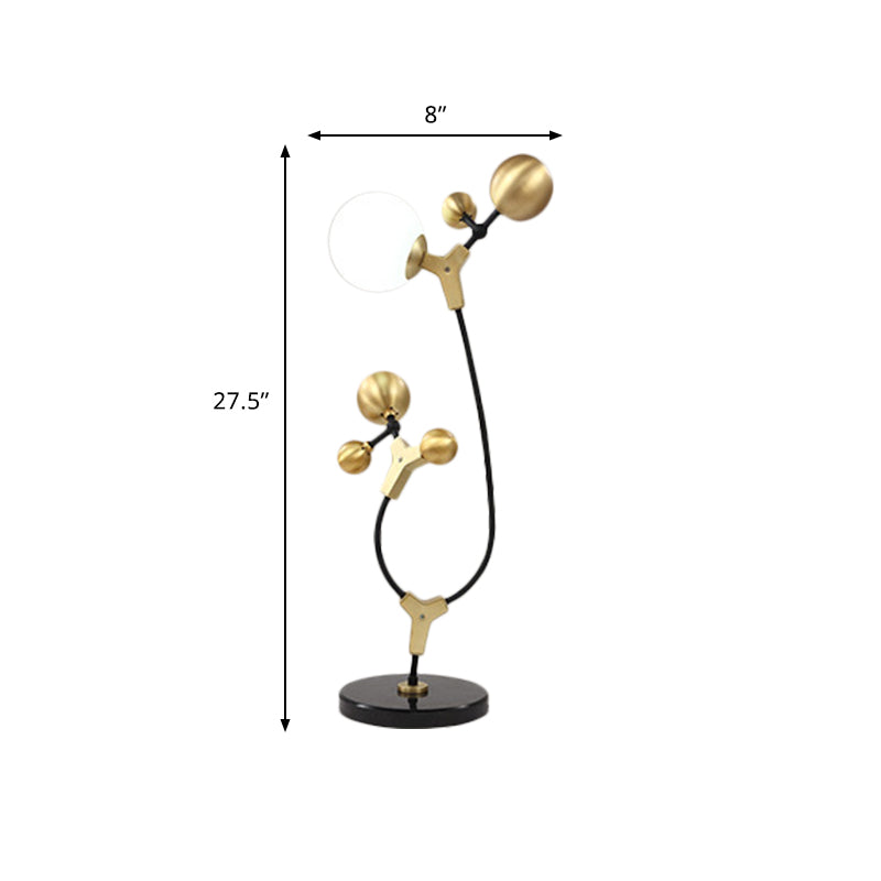 Post Modern Molecule Table Light Metallic Living Room Creative LED Nightstand Lamp in Black and Gold
