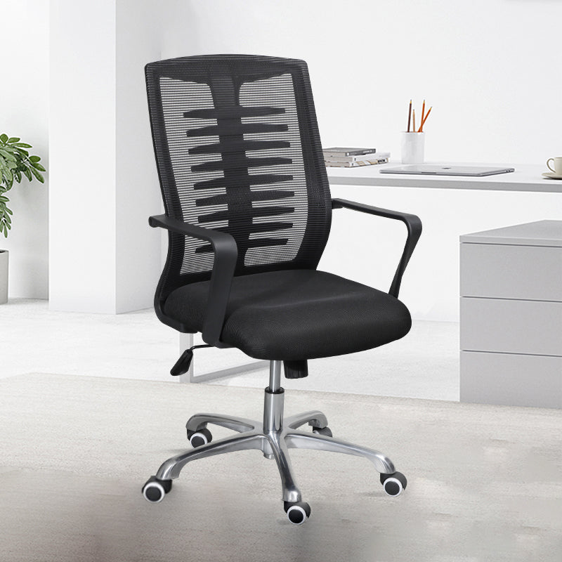 Modern Slide Swivel Chair Adjustable Seat Height with Wheels