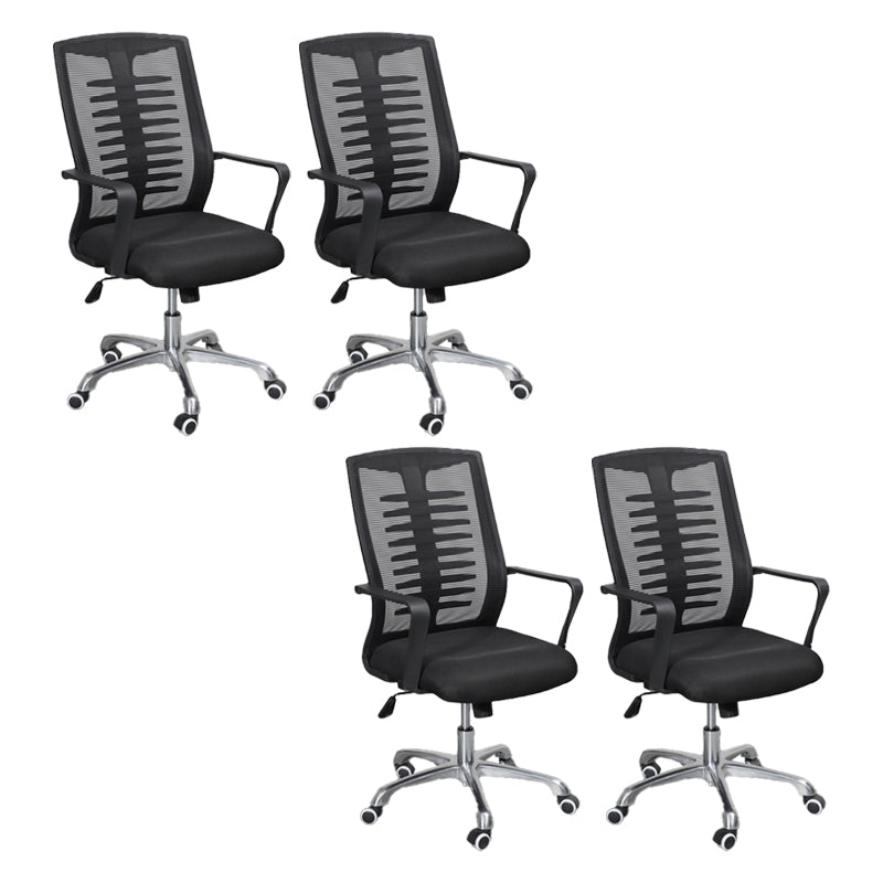 Modern Slide Swivel Chair Adjustable Seat Height with Wheels