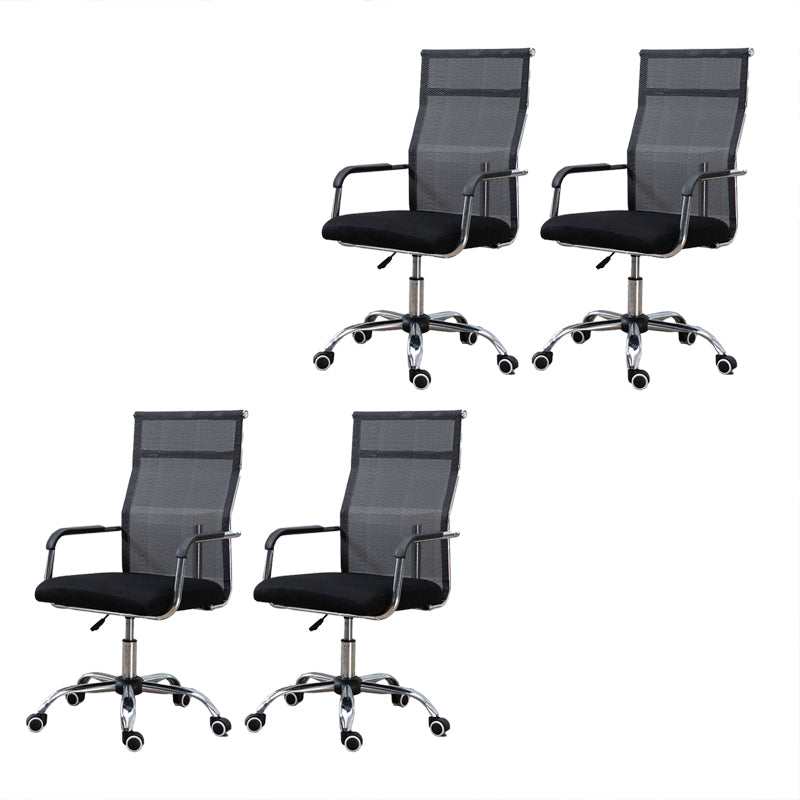Slide Modern Office Chair Adjustable Seat Height Fixed Arms with Wheels