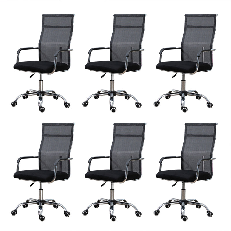 Slide Modern Office Chair Adjustable Seat Height Fixed Arms with Wheels