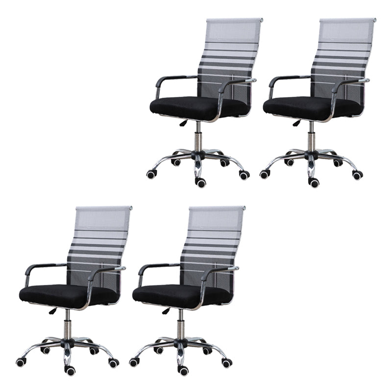 Slide Modern Office Chair Adjustable Seat Height Fixed Arms with Wheels