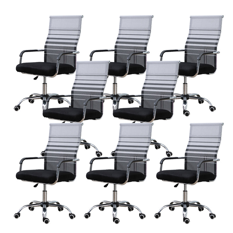 Slide Modern Office Chair Adjustable Seat Height Fixed Arms with Wheels