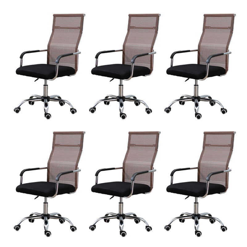 Slide Modern Office Chair Adjustable Seat Height Fixed Arms with Wheels