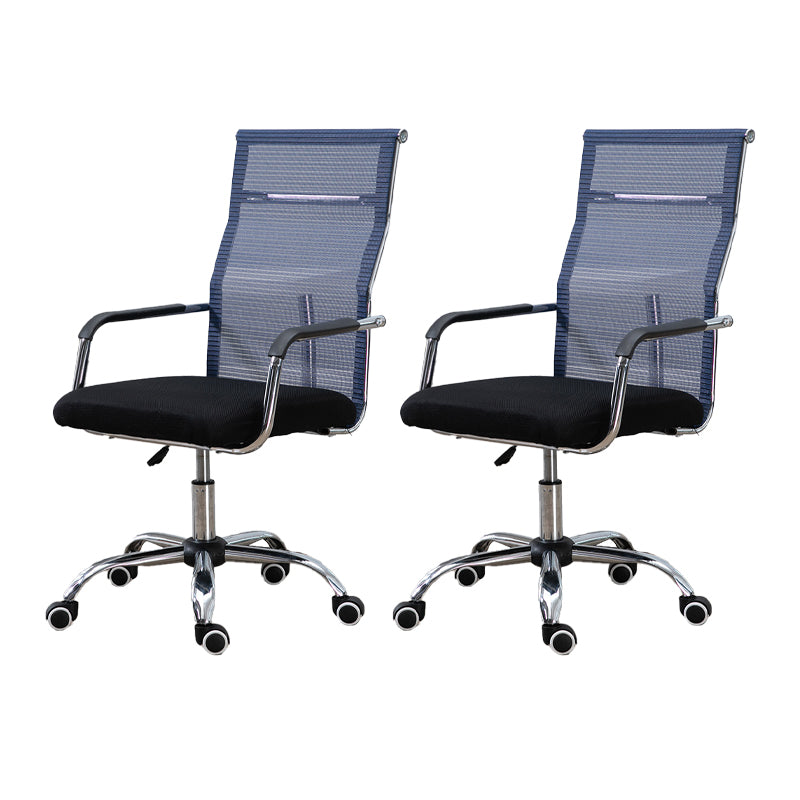 Slide Modern Office Chair Adjustable Seat Height Fixed Arms with Wheels