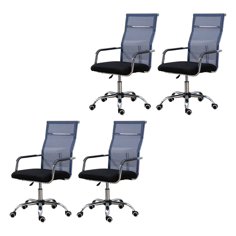 Slide Modern Office Chair Adjustable Seat Height Fixed Arms with Wheels