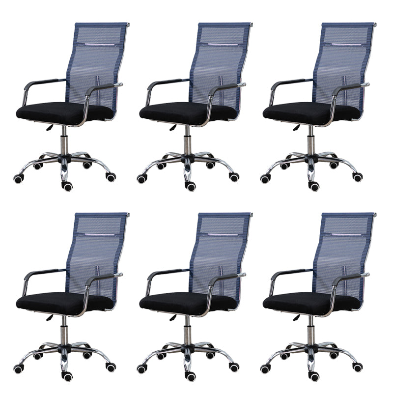 Slide Modern Office Chair Adjustable Seat Height Fixed Arms with Wheels