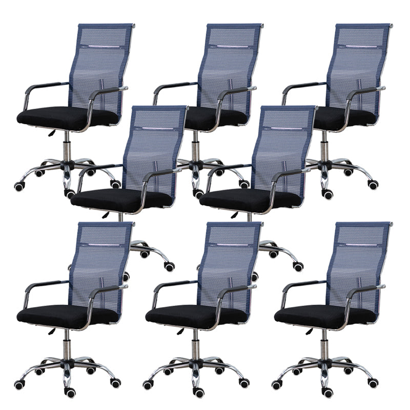 Slide Modern Office Chair Adjustable Seat Height Fixed Arms with Wheels