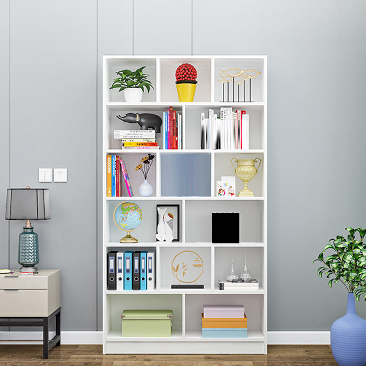 Modern Wood Closed Back Shelf Bookcase Shelves Included for Home Office