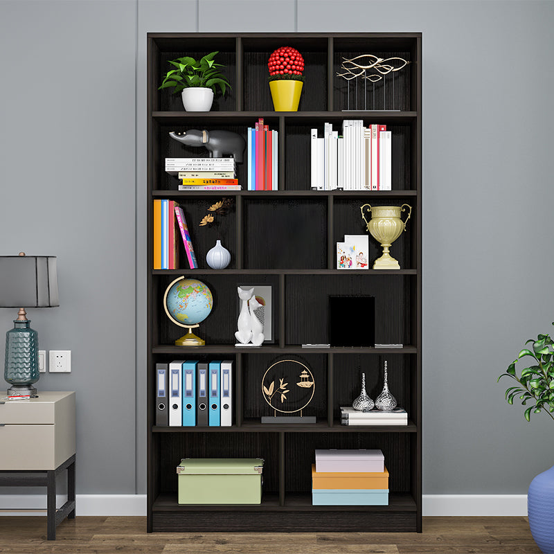 Modern Wood Closed Back Shelf Bookcase Shelves Included for Home Office