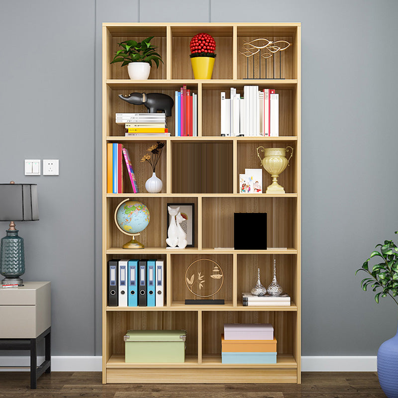 Modern Wood Closed Back Shelf Bookcase Shelves Included for Home Office
